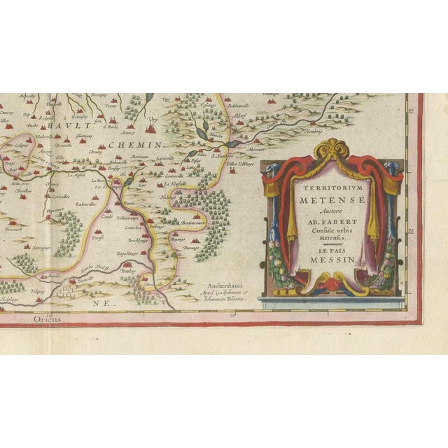 Antique Metz, Lorraine & Verdun Blaeu Atlas Map, France, 1642 For Sale - Image 6 of 11