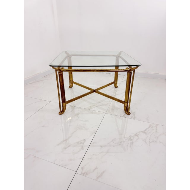 Hollywood Regency Inspired Brass Coffee Table, 1970s For Sale - Image 6 of 8