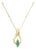 Pear Shaped Emerald Necklace with Diamond Accents 16" For Sale