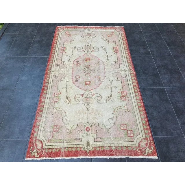 1960s Vintage Handmade Wool Rug- 3′10″ × 7′1″ For Sale - Image 11 of 11