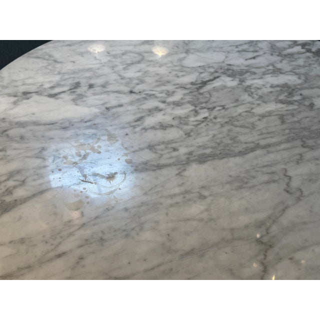Interior Icons Tulip Table With Carrera Tabletop For Sale - Image 10 of 12