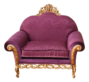 Baroque Style Carved and Golden Armchair