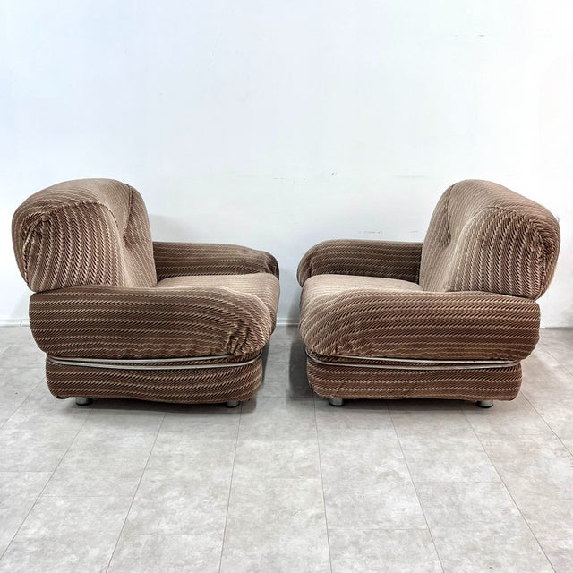Mid-Century Modern Armchairs by Adriano Piazzesi, 1970s, Set of 2 For Sale - Image 3 of 5