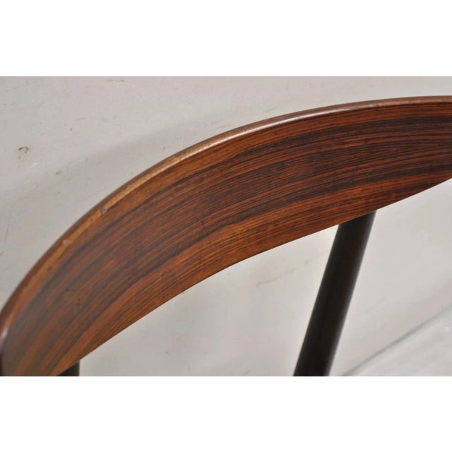 Vintage Dyrlund Mid Century Danish Modern Rosewood Curved Back Dining Side Chair For Sale - Image 12 of 12