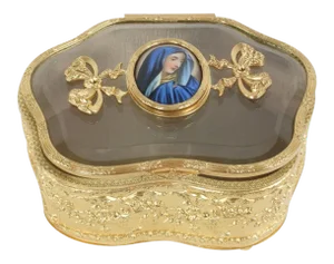 Vintage Gilt Gold Footed Vanity Box