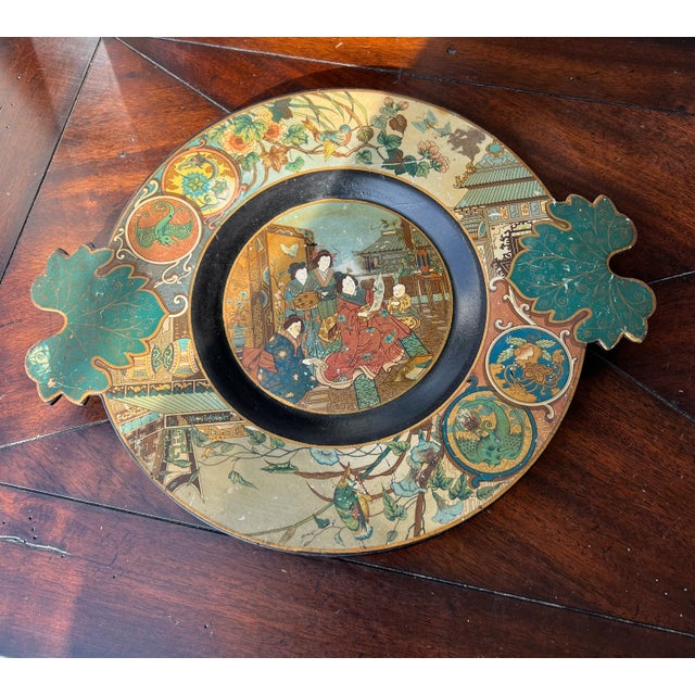 1960s 1960s Chinoiserie Wood Plate For Sale - Image 5 of 5