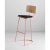 Boomerang stool with backrest & copper finishings by pepe albargues dimensions: w 47, d 48, h 108, seat 79 materials:...