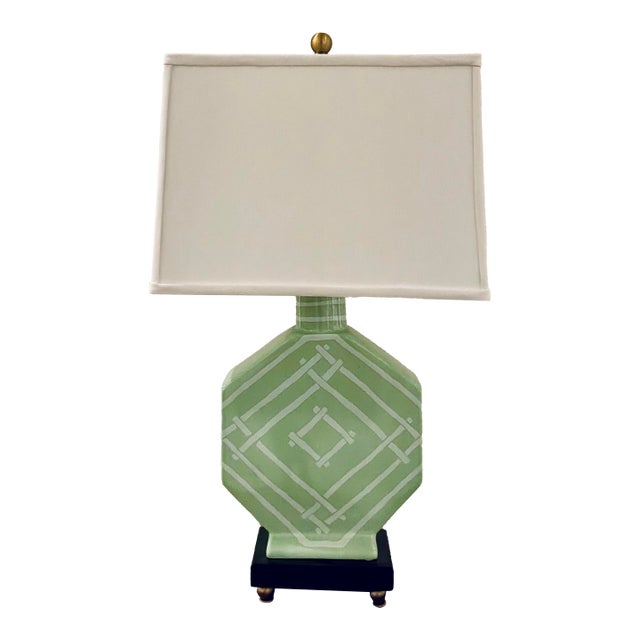 Port 68 Modern Green Bamboozled Palm Table Lamp For Sale