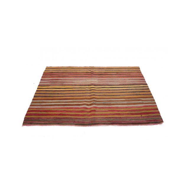1960s Vintage Small Striped Kilim Rug - 3`10" X 5`2" For Sale - Image 5 of 7