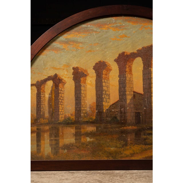 Roman Aqueduct at Sunset | Arched Landscape Print in Wooden Frame For Sale - Image 4 of 7