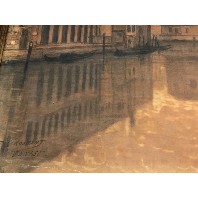 French Large Venice View, Signed by François Stroobant '1819-1916' For Sale - Image 3 of 13
