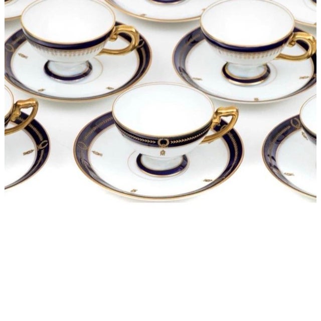1930s Art Deco Rosenthal Porcelain Demitasse Cups & Saucers Set for 12 For Sale - Image 9 of 12