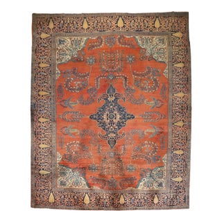 Zabihi Collection Antique Persian Sarouk Ferahan Rug - 10'7" x 12'9" For Sale