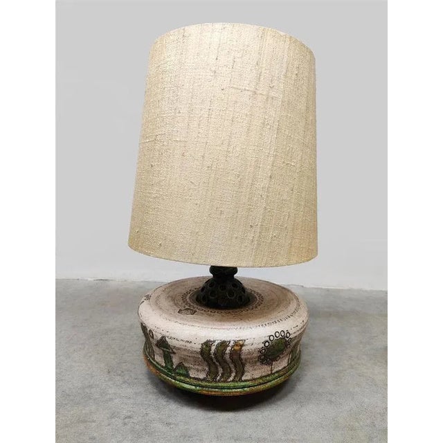 Green Large Vintage Ceramic Table Lamp, 1960s For Sale - Image 8 of 8