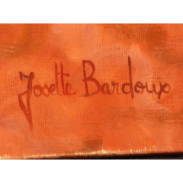 "Les Grandes Vacances" unframed original oil painting on canvas by French painter Josette Bardoux. Stretched, not framed....