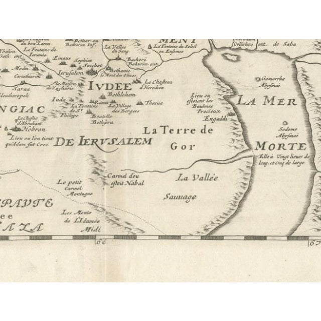 Antique Map of Holy Land from Rue De La Rue Paris, 1700 For Sale - Image 9 of 11