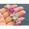 Bochic "Capri" Vintage Amethyst & Multi Color Sapphires Cuff Set In 18K & Silver For Sale - Image 16 of 18