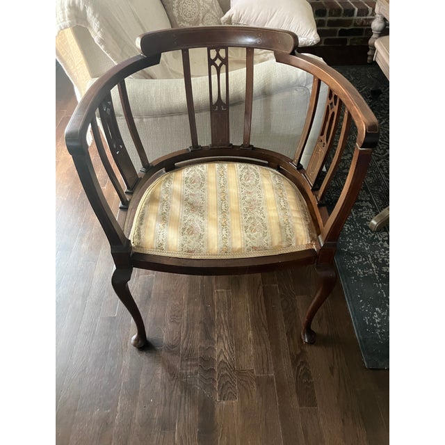 Brown Early 20th Century Edwardian English Tub Chairs For Sale - Image 8 of 14