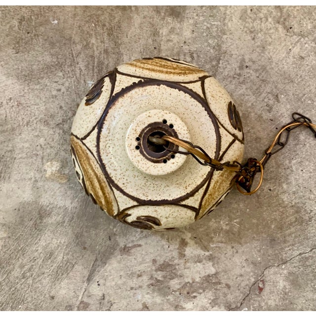 Ceramic Pendant Flared Bowl With Bold Pattern, Denmark 1960s For Sale - Image 9 of 9
