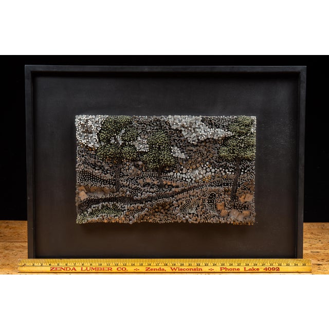 Black Hesla 1984 Mixed Media Nail Landscape Sculpture For Sale - Image 8 of 8