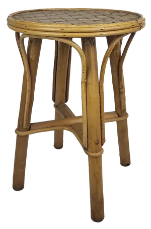 Vintage Stool in Rattan, 1970s