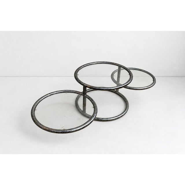 Metal Italian Architectural Swivel Coffee Table, 1980s For Sale - Image 7 of 7