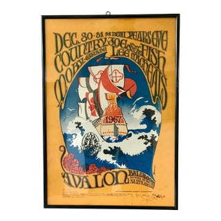 1967 Stanley Mouse and Alton Kelley Music Poster, Framed For Sale