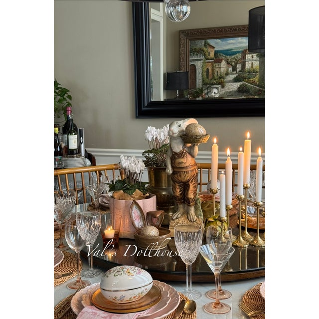 Arts & Crafts Studio Art Easter Bunny Rabbit Trinket Tray / Candy Dish For Sale - Image 3 of 12