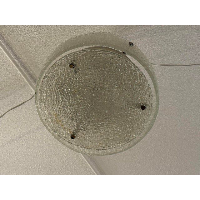2010s Kaiser Leuchten Ice Glass Flush Mount, Circa 1960s For Sale - Image 5 of 12