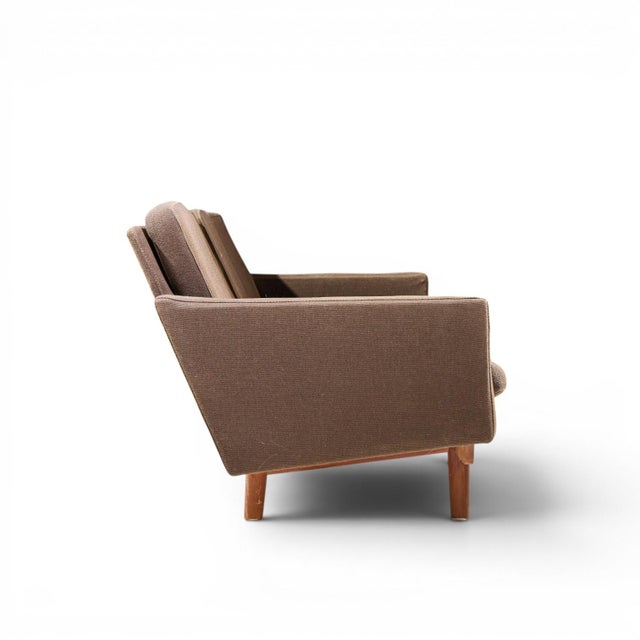 Brown Hans Wegner Style Mid Century Danish Teak 4 Seater Sofa For Sale - Image 8 of 9