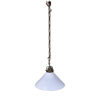 White Opaline Pendant Lamp, 1920s For Sale