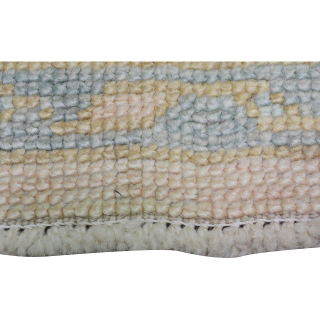Turkish Oushak Knotted Wool Rug, 3'x12'7'' For Sale - Image 4 of 4