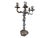 An impressive pair of French silver-plated bronze candelabras, dating to the 19th century. Each candelabrum rises from a...