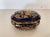 Pretty blue porcelain candy dish Gilt highlights with foliage decoration Bearing the M-Fres maker's mark (see photo) Good...