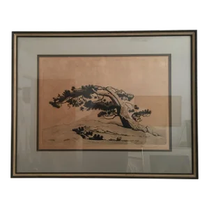1930s Ferdinand Burgdorff Landscape Etching, Framed
