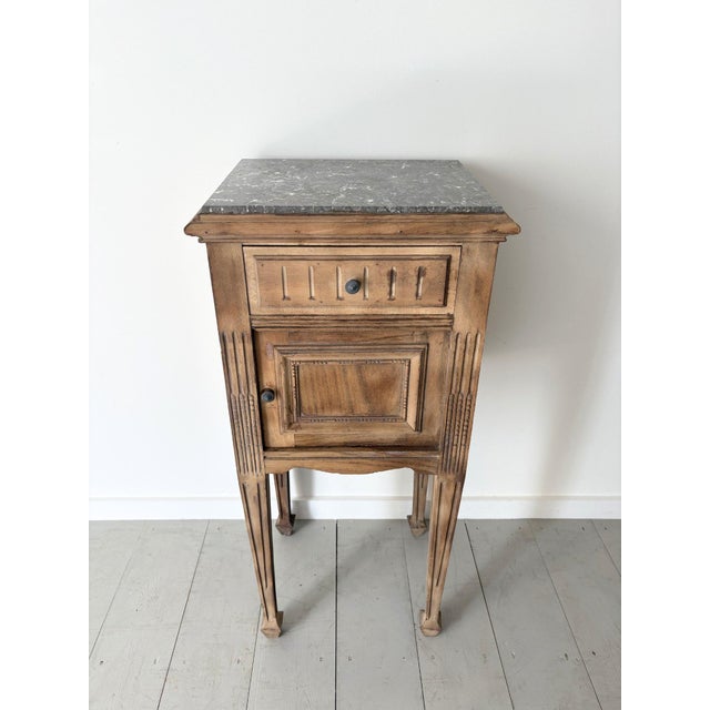Neoclassical Side Table with Cabinet and Marble Top, France, 1940s For Sale - Image 4 of 8