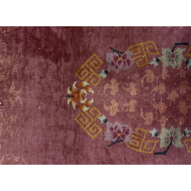 Art Deco 1920s, Handmade Antique Art Deco Chinese Rug 3.1' X 4.10' For Sale - Image 3 of 9