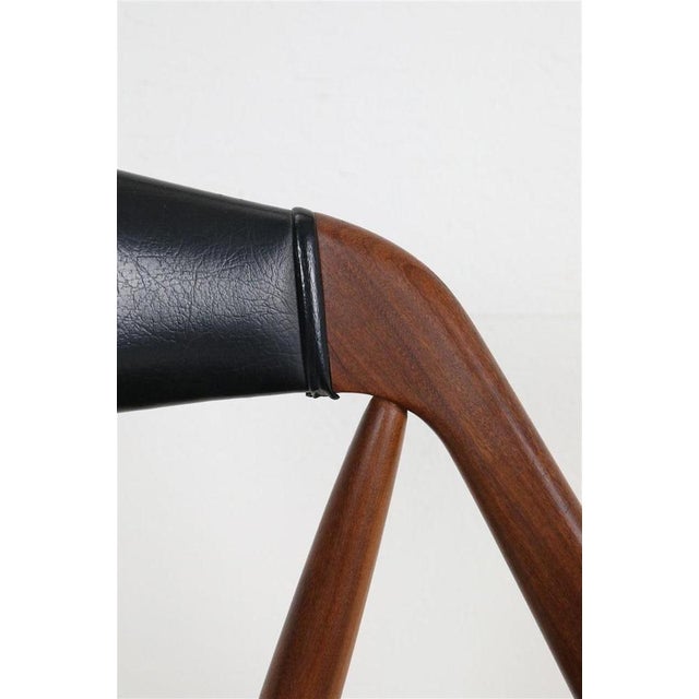 Black Danish 31 Teak Chair with Skai Upholstery by Kai Kristiansen for Schou Andersen Møbelfabrik, 1960s For Sale - Image 8 of 13