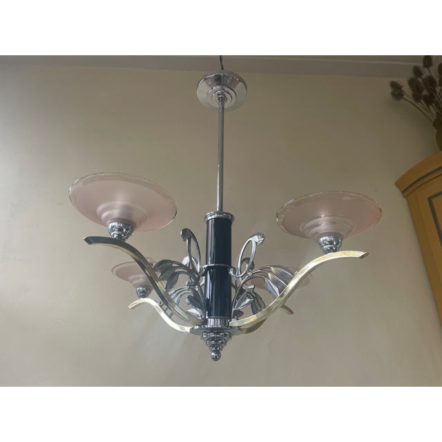 French Art Deco Hanging Ceiling Lamp with Parrots, 1940 For Sale - Image 17 of 17