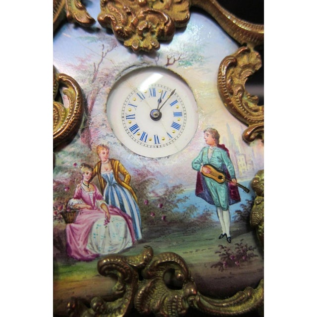 Austrian Enamel Miniature Clock Antique For Sale In New York - Image 6 of 6