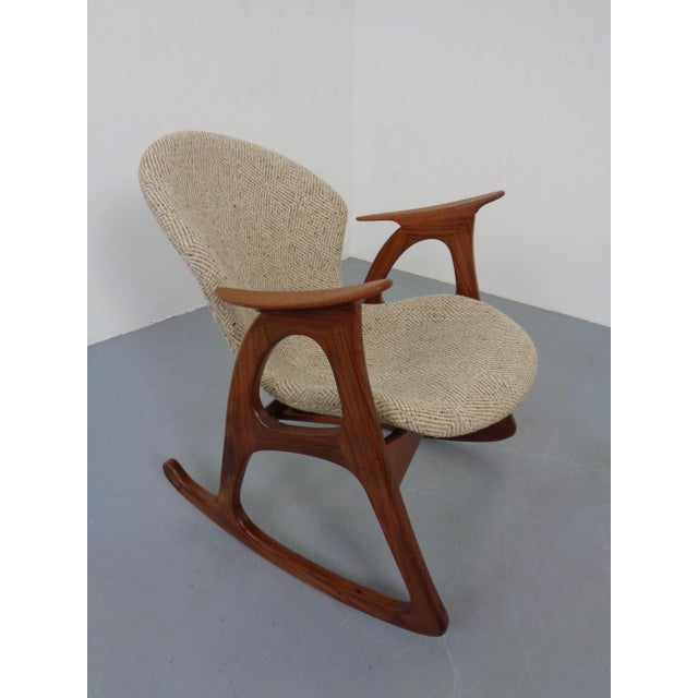 Wood Teak Rocking Chair by Aage Christiansen for Erhardsen & Andersen, Denmark, 1960s For Sale - Image 7 of 18