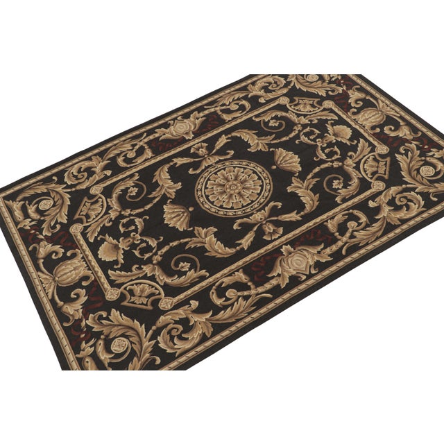 Rug & Kilim 1980s Rug & Kilim’s Aubusson Style Flatweave in Brown With Medallion & Floral Patterns For Sale - Image 4 of 7