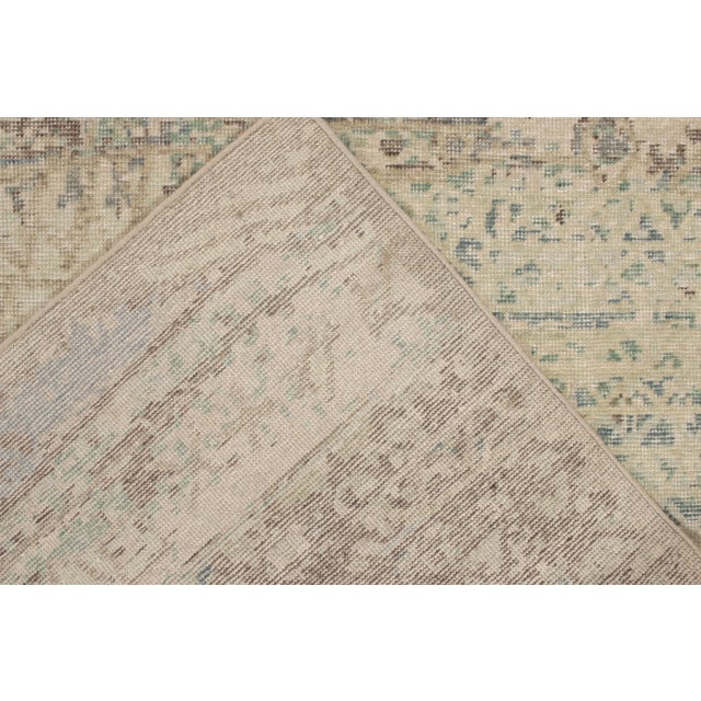 2010s Distressed Style Modern Rug in Silver-Gray, Blue Abstract Pattern by Rug & Kilim For Sale - Image 5 of 6