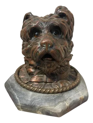 Bronze Inkwell Yorkshire Head