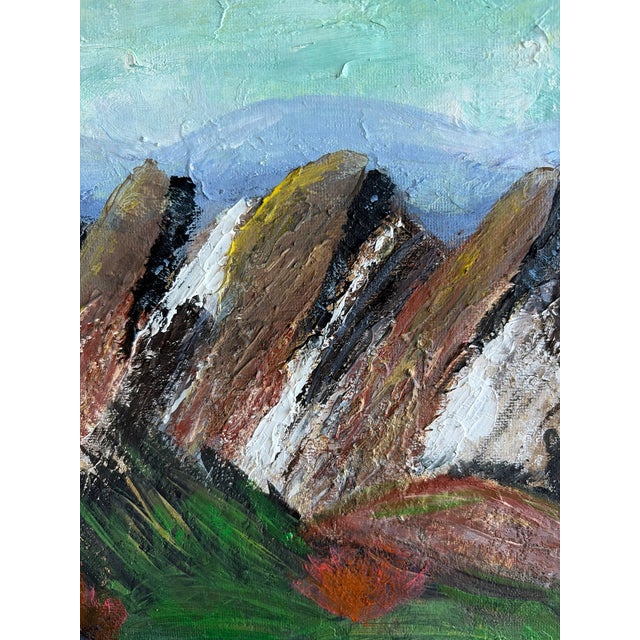 Boulder Flatirons Original Textured Landscape Painting by L. Romo, 2026 For Sale - Image 4 of 5