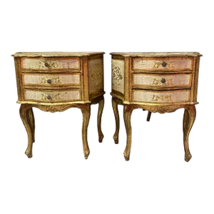 Italian Florentine Nightstands Pair