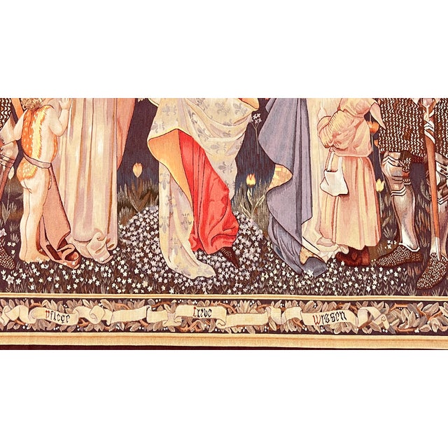 Brown Honor the Woman German Hand Woven Wool and Silk Tapestry For Sale - Image 8 of 10