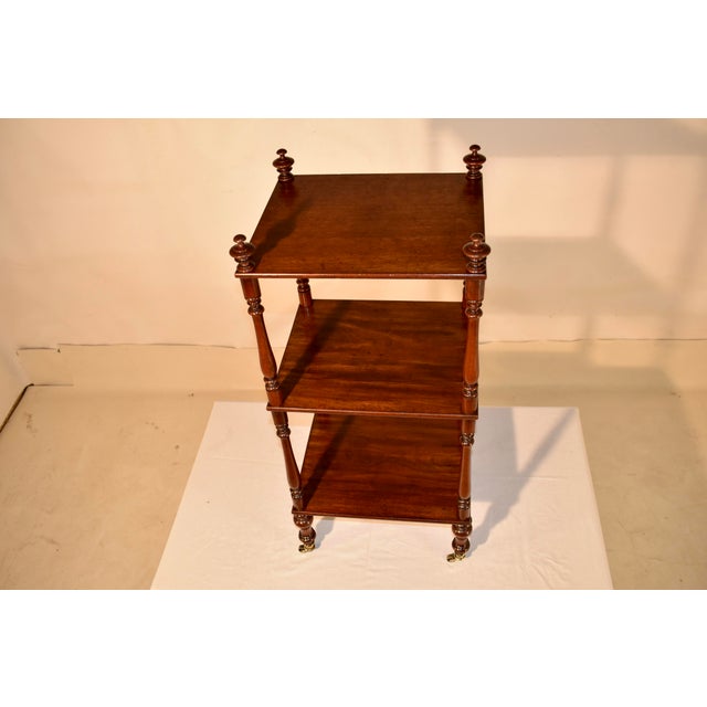 19th Century English Mahogany Shelf With Hand-Turned Elements For Sale - Image 4 of 6