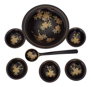 Asian Laquered Condiment Bowls - Set of 7