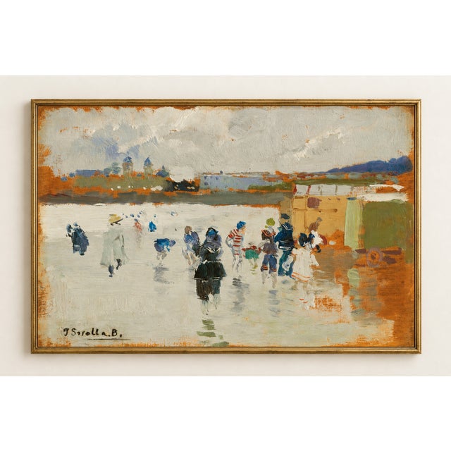 This vintage La Concha Beach art print by Joaquín Sorolla brings sun-washed Spanish coastal style to a living room,...
